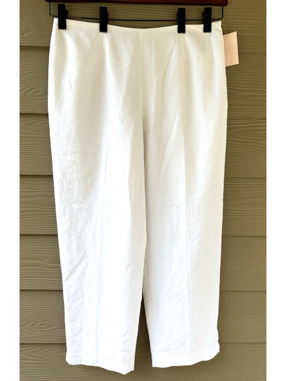 Villager Liz Claiborne Women's White Wide Leg Full Lined Side Zipper Pants Sz 16